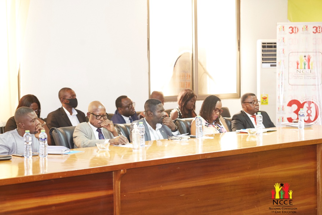 IISS makes proposal for constitutional reforms at NCCE Constitutional Reform Forum. (2nd left: Nana Barimah Dr. Adu-Twum I, Director IISS), 1st left: Mr. Noah Fiadu-Kpogli (Ag Chief Communication Officer, IISS)